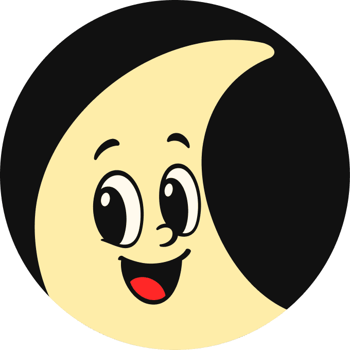 Mascote Lune Kids — lua sorridente